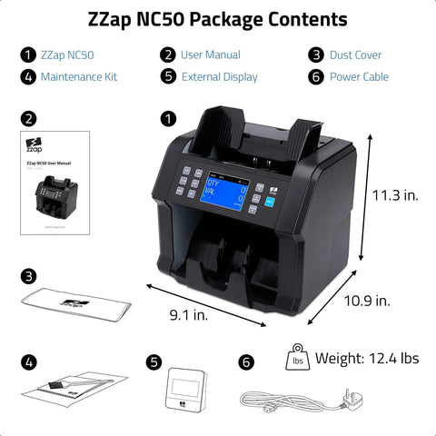 All In One Pro Grade Money Counter And Currency Detector That Handles Mixed And Single Denomination USD MXN CAD GBP EURO With Accessories