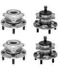 4-Piece Front And Rear Wheel Hub Bearing Assemblies Without ABS Replacement For 2017 2020 Hyundai Elantra, ISO Certified