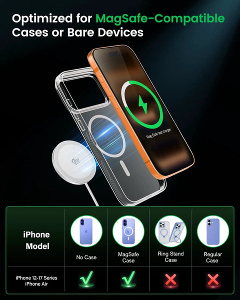 iPhone with 2 Pack 25W Magnetic Wireless Charger Pad For iPhone 14 15 16 17 Pro Max MagSafe Qi 2.2 Fast Charge For Galaxy