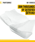 W11086533 Sound Shield Insulation For Whirlpool Kenmore Dishwashers, white foam material, easy installation for quiet operation.