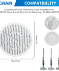 Replacement Steam Mop Pads For Shark S7000AMZ S7001 S7001TGT S7000 Series, textured microfiber, size 19cm, compatibility shown.