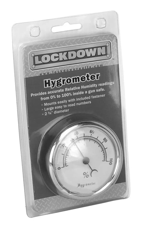 Large 2.75 Inch Hygrometer For Gun Vaults And Safes No Batteries Needed Humidity Monitor With Easy Read Dial Always On Moisture Control For Firearms And Valuables Simple To Mount And Use, packaged dial hygrometer