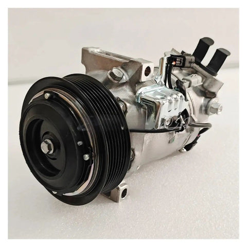 AC Compressor For Nissan Qashqai J11 Espace V Grand Scenic Kadjar AC Cooling Pump with black pulley and hydraulic ports.