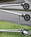 6.7 Inch Folding Shopping Cart Wheels Replacement for Grocery Carts and Trolleys, installed on cart frame, side view
