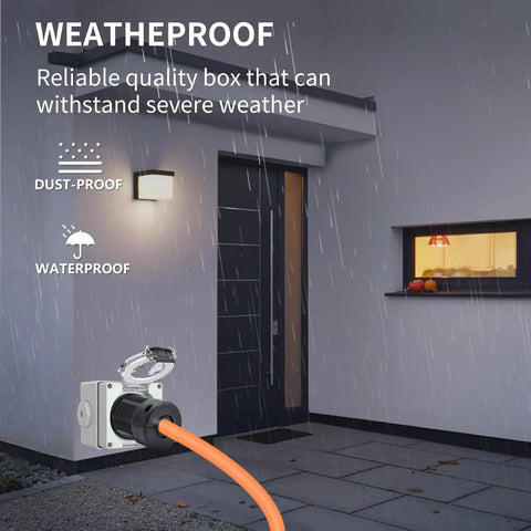 Locking NEMA L14 30C 30 Amp Generator Plug Box Built Tough Twist Lock Connector Outdoor Weatherproof Enclosure 125 250 Volt