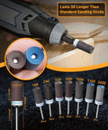 Front view of Amazon 28-piece sanding drum sticks set for Dremel, 1/8 inch shank, grits 180–2000.