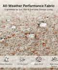 Close-up of water-repellent fabric for Outdoor Lumbar Pillow Set Of 2 With Inserts, Water Resistant Throw Pillows For Patio Furniture, 12X20 Inch Cushions With Removable Zipper Covers For Deck Garden Or Poolside Chill.