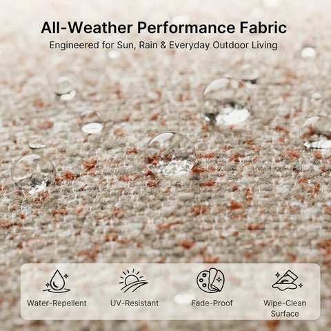 Close-up of water-repellent fabric for Outdoor Lumbar Pillow Set Of 2 With Inserts, Water Resistant Throw Pillows For Patio Furniture, 12X20 Inch Cushions With Removable Zipper Covers For Deck Garden Or Poolside Chill.
