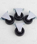 Heavy Duty 1.5 Inch Rubber Caster Wheels 4 Pack Fixed Rigid Non Swivel Casters For Furniture Rolls Like Butter Black showing sturdy top plate design.