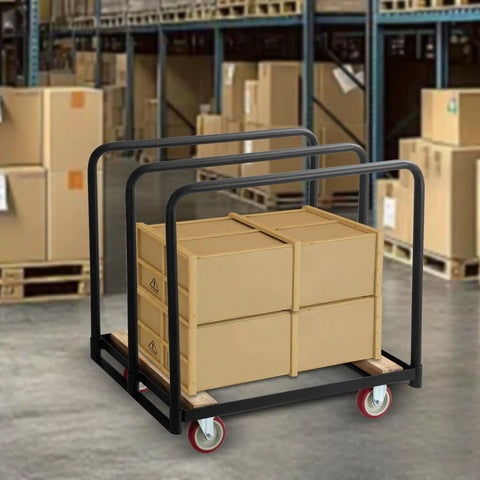 Beefy Heavy Duty Panel Cart With Wood Ends And Steel Frame, 1500 Lb Capacity, 36 By 24 Inch Platform, 5 Inch Casters in warehouse