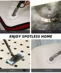 Heavy Duty Canister Steam Cleaner For Home 1500 Watt High Temp Steam Engine cleaning mattress and removing stains.