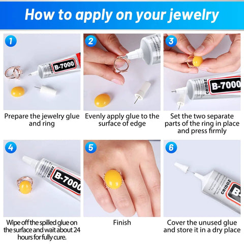 Step-by-step guide on using Cridoz Clear Jewelry Glue With Precision Tip For Rhinestones And Crafting 3.7 Fl Oz.