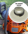 Two Pack Oil Pump Worm Gear 0.325 Inch By 7 Pitch Replacement Parts for Husqvarna 350 and 350e Chainsaws, shown with chainsaw.