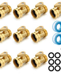 Heavy Duty Brass Garden Hose Shut Off Valve 3 Quarter Inch Male To Female Connector Set For Easy Watering Leak Free Ball Valve Durable