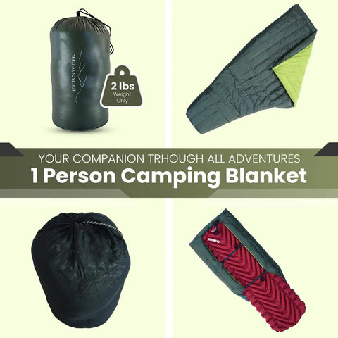 Ultralight Sleeping Bag Top Quilt With 850 Down Fill Weighing 1.9 Lbs Rated To 30F Ideal For Backpacking And Camp Adventures