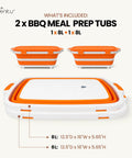 Two Pack 8L Collapsible BBQ Prep Tub With Upgraded Locking Lid Multifunction Camping Cutting Board And Meat Storage Container