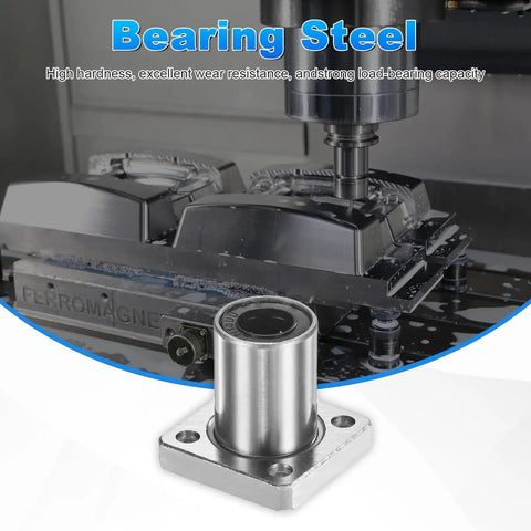 Rock Solid LMK10UU Linear Ball Bearings with 10mm Bore and 19mm OD on CNC machine for smooth 3D printing motion.