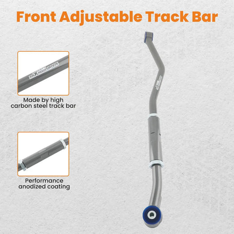 Front Adjustable Track Bar For Dodge Ram 2500 3500 2003-2013, Fits 2-6 Inch Lift, Eye To Eye Length 39.37 To 43.31 Inches, Quick Adjust For On Road And Off Road, Helps Fix Death Wobble By Centering Axle, gray high carbon steel with anodized coating