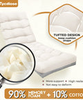 Outdoor Lounge Chair Cushion Waterproof Replacement For Patio Furniture Thick 71 By 22 By 4.7 Inches Cream Color Close-up
