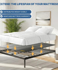 Built Different Queen Size Bunkie Board Rock Solid Eight Millimeter Wooden Mattress Foundation under a mattress with slatted frame.
