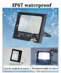 JUDYSSY Solar Safety Light, Home Outdoor Flood Light Garden Wall Light Led Sol, Black,150w EU in water, showcasing waterproof feature.