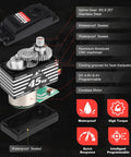 Waterproof 45Kg Beefy High Torque Coreless Servo With Metal Gear And Stainless Steel Gear for RC Crawler Car.
