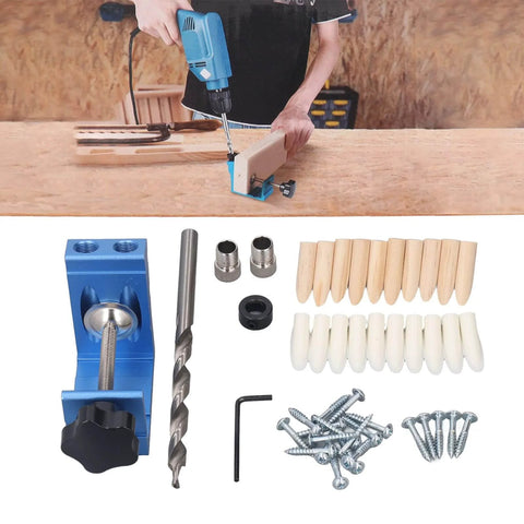 Pocket Hole Jig System Aluminum Alloy For DIY Woodworking Boss Grade Rust Resistant Durable Workhorse Drilling Tool with accessories