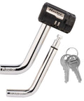 Receiver Lock With Swivel Head For 1/2 Inch And 5/8 Inch Trailer Hitches Weather Resistant Locking Hitch Pin Locks includes keys