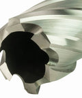 Close-up of a seven piece annular cutter from the Heavy Duty Magnetic Drill Press With 2.27 Horsepower Variable Speed Motor.