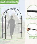 Outdoor Garden Arch Trellis For Climbing Plants, Sturdy Metal Arbor With Rust Proof Coating, 94.5 Inch Tall And 55 Inch Long