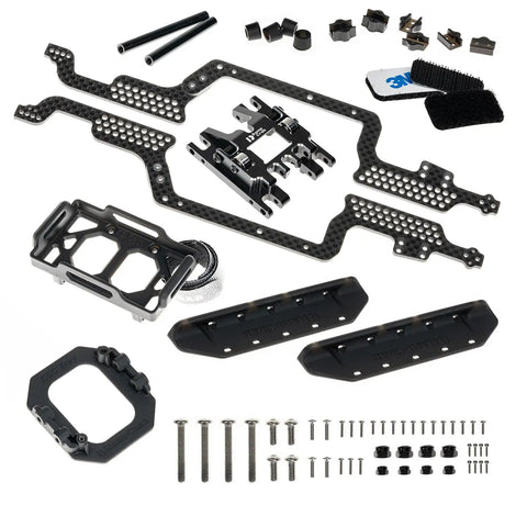 Beefed Up Carbon Fiber Universal Chassis Frame Kit For One Eighteenth RC Crawler TRX4M Upgrade With Skid Plate and Guard