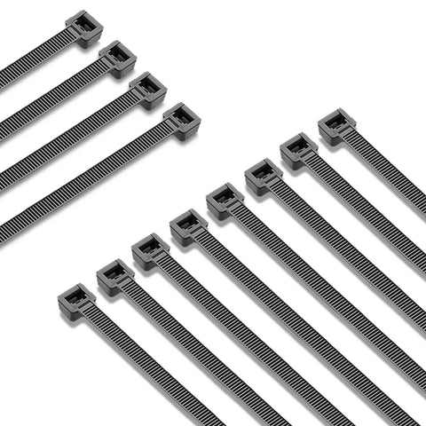 Heavy Duty 18 Inch Zip Ties 50 Pack With 200 Pound Strength Black Plastic Tie Wraps For PC Cable Management And Wiring