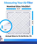 MERV 8 Pleated Air Filter 14x20x1 6 Pack For HVAC Systems Dust And Allergen Control For AC Furnace Electrostatic Filter Technology Made In USA Actual Size 13.5x19.5x0.75 diagram
