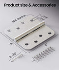 4 Inch Door Hinges 3 Pack Brushed Nickel Satin Finish Five Eighth Inch Radius Corners Heavy Duty 4x4 Interior Hinges with 8 Holes