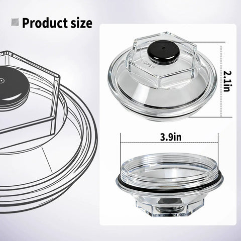 Four Piece Oil Bath Hub Cap Set For Dexter Axles 9K 10K 12K 15K With 4 Inch Thread Trailer Axle Hub Bearing Oil Cap, 3.9" diameter, 2.1" height