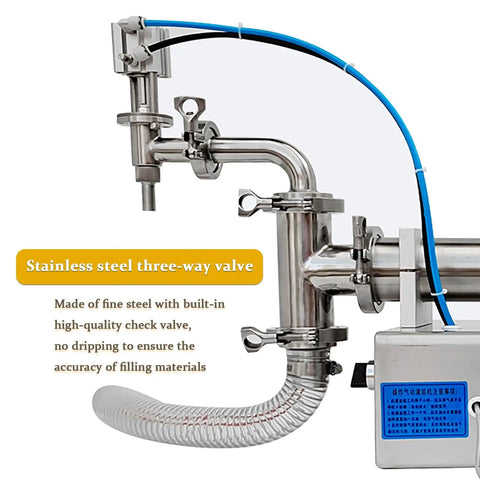 Stainless steel three-way valve for Pro Grade Semi Automatic Pneumatic Bottle Filler Machine Built Tough And No Fuss Operation.