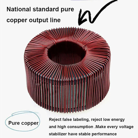 Top Shelf Zero Sweat 20000W Automatic Voltage Stabilizer And Power Conditioner Featuring Slick LCD Display Rapid Response Chips For Home Appliances 220V Single Phase Wall Mount Installation, red copper output line.