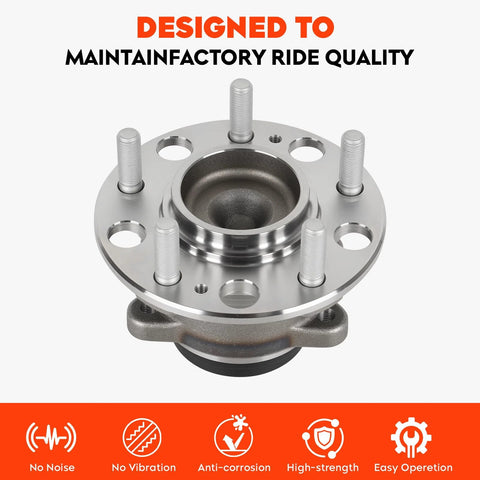 Bolt-On Rear Wheel Hub Bearing Assembly For Hyundai Sonata 2015-2019 Tucson 2016-2019 Veloster N 2019 Optima 2016-2020 Sportage 2017-2020 Cadenza 2017-2020 5-Lug With ABS Replacement 512553 2 Piece Set, front view