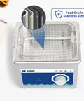 Ultrasonic Cleaner 1.5L 60W Stainless Steel Jewelry And Eyeglasses Cleaner With Cleaning Basket Mechanical Timer 40KHz