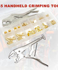 JZWELD 1/4 in ID hose repair kit with brass fittings and C-5 handheld crimping tool in clear plastic organizer