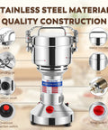 Powerhouse 2500W Electric Grain And Spice Grinder Mill With 110V 50 To 300 Mesh Stainless Steel Pulverizer 500g Capacity Timer Switch Dry Grinding parts