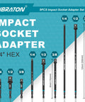 Pro Grade Impact Socket Adapter Set With One Quarter Inch Drive Three Eighth Inch Drive And One Half Inch Drive