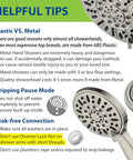 Premium 7 Inch High Pressure Three Way Rainfall Shower Head Set With Stainless Steel Hose And Handheld Six Setting Spa Shower tips