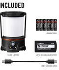 Rechargeable Emergency Camping Lantern With 2500 Lumens Beast Mode Brightness And USB C Power Bank components included