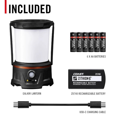 Rechargeable Emergency Camping Lantern With 2500 Lumens Beast Mode Brightness And USB C Power Bank components included