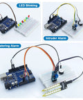 Beginner Arduino Starter Kit With R3 CH340 Board, 400 Point Breadboard, DHT11 Sensor, Soil Moisture Sensor, LEDs, And Retail Box