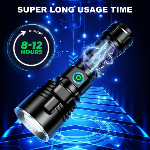 Beast 900,000 Lumen Rechargeable Flashlight Two Pack With 12 Hour Run Time, XHP70 LED, ultra bright waterproof design