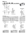 Technical drawing of Heavy Duty Rotary Actuator Pneumatic Cylinder With Rack And Pinion Gear for precise angle control.