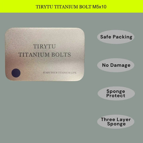 Packaging for Titanium M5x10 Bolts 12 Pack Burnt Blue PVD Coated T25 Screws For Bike Disc Brakes And MTB Maintenance