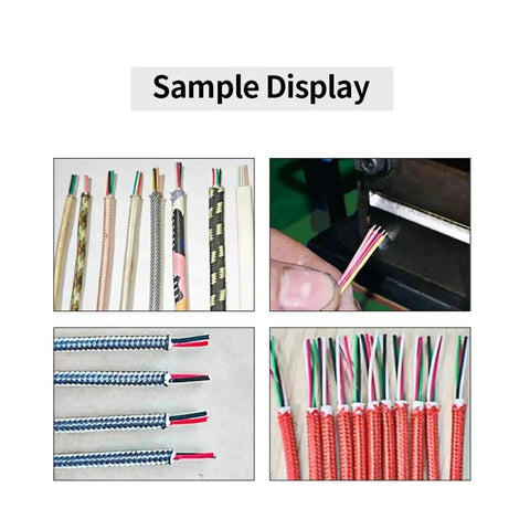 Sample display of various wire types using Heavy Hitter Electric Wire Stripper Featuring Adjustable Heat Controls Up To 300 Degrees.